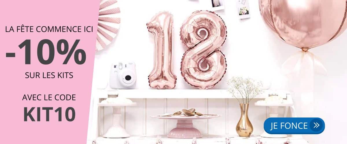 kit decoration anniversaire 18 ans fille garçon code promo réduction matériel fête