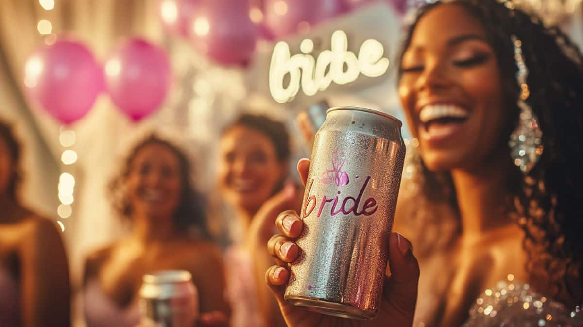 close up bride party canette evjf entre fille soirée ambiance folle