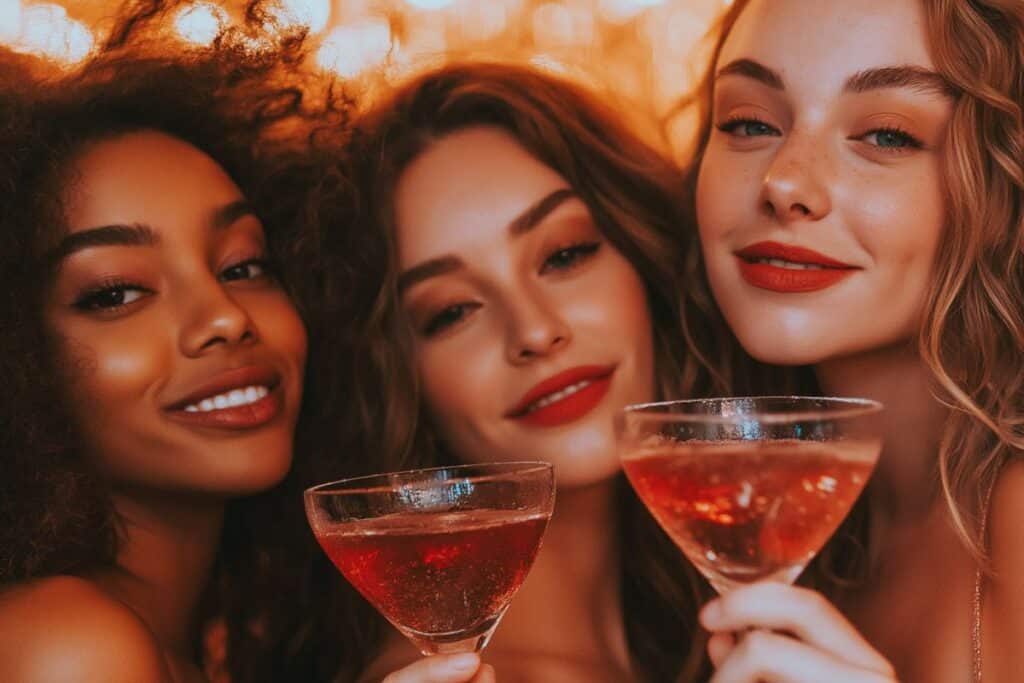 cocktail soirée bar evjf enterrement de vie de jeune fille verres à pied