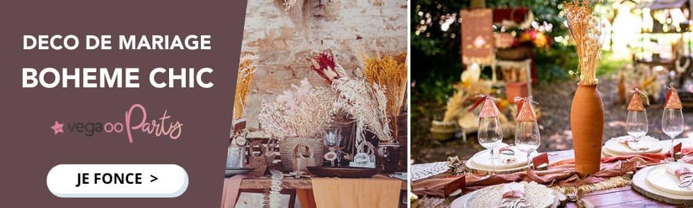 vegaoo party décoration mariage thème bohème chic vaisselle accessoires déco