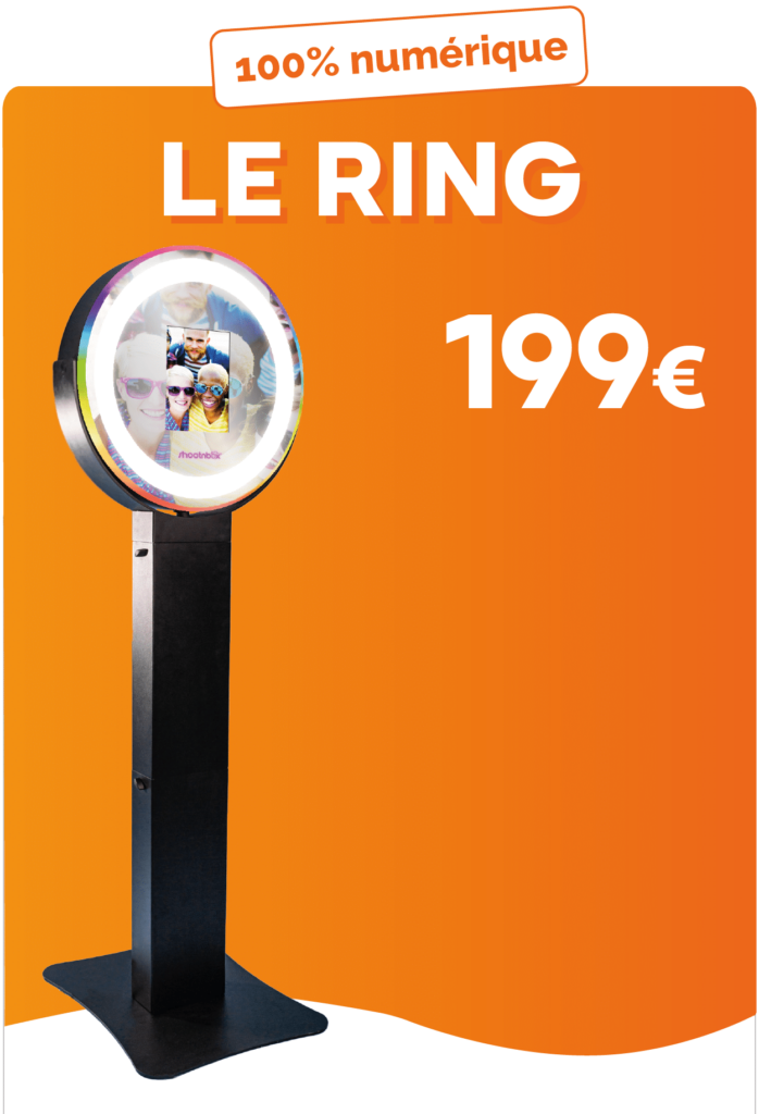 borne photo booth numerique ring light shootnbox