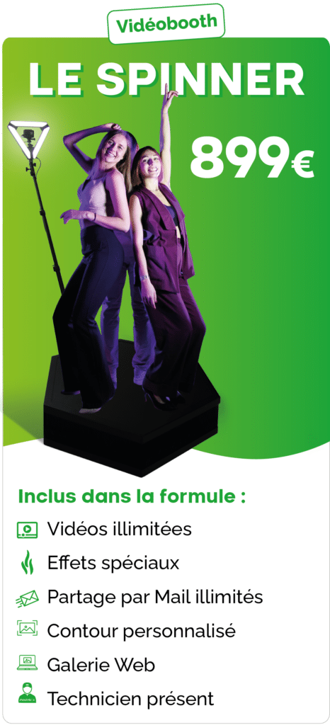 videobooth spinner qui tourne 360 degré gopro animation vidéo femme qui danse shootnbox