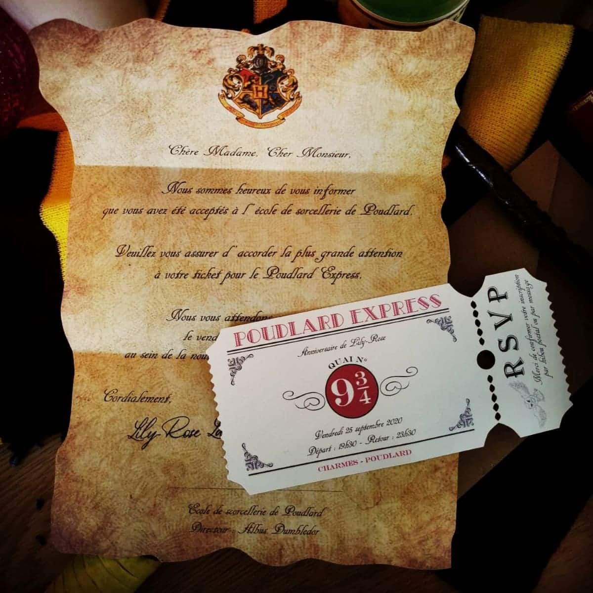 lettre invitation poudlard anniversaire coupon réponse harry potter diy do it yourself