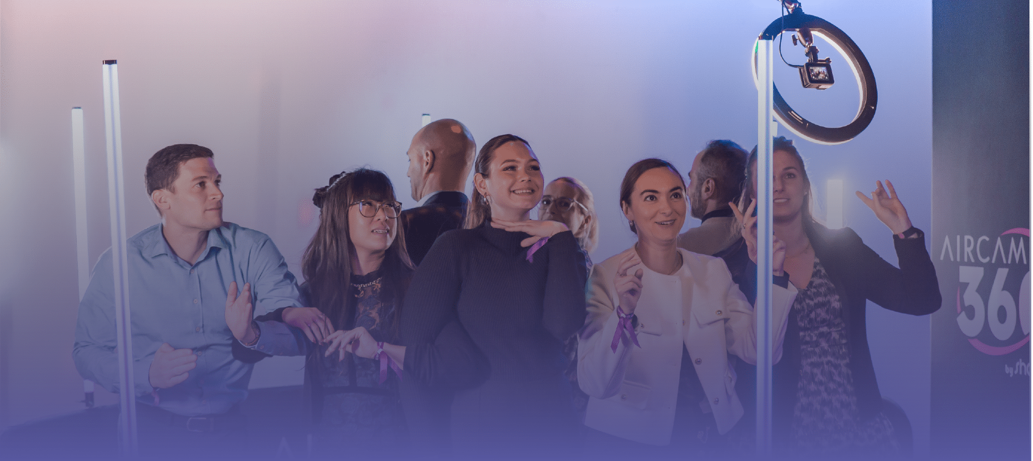 photobooth 360 video de groupe slow motion ring light qui tourne caméra gopro arche led