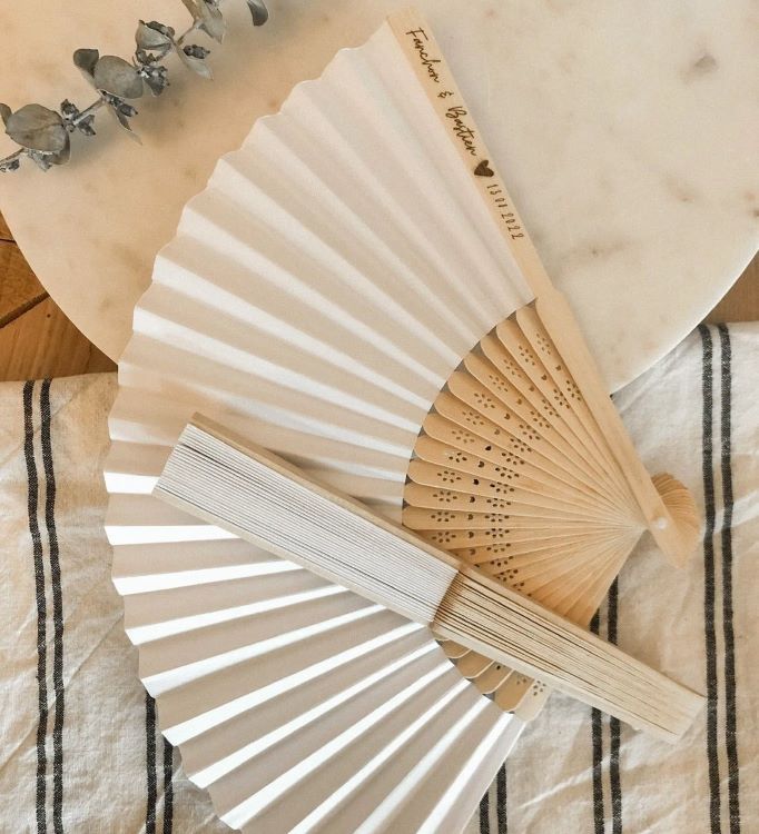 éventail personnalisé mariage fanchon justine bois