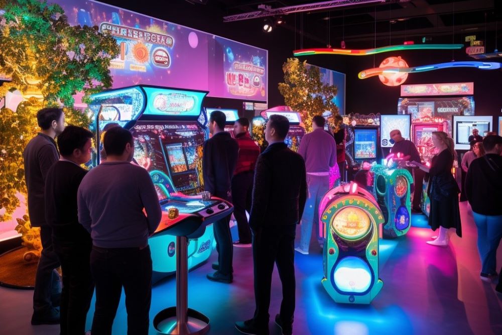 animation soirée entreprise borne arcade retro collaborateur led rgb jeux activités participants