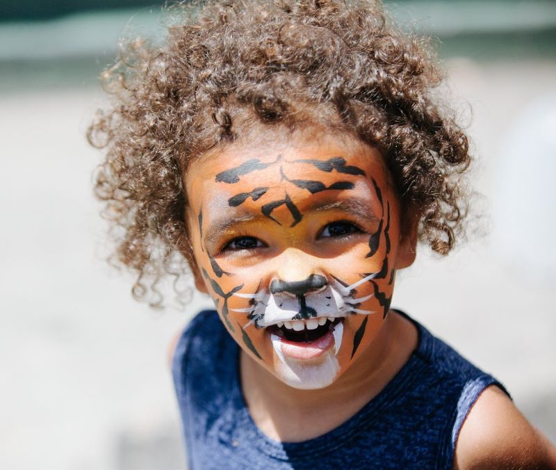 maquillage visage enfant tigre zébré moustache figure