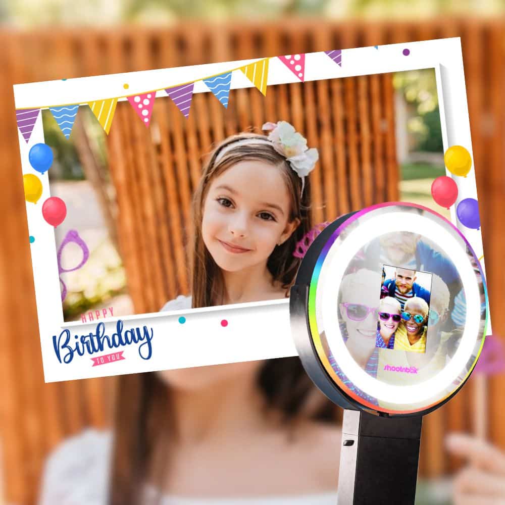 photobooth impression photo anniversaire enfant papier contour cadre