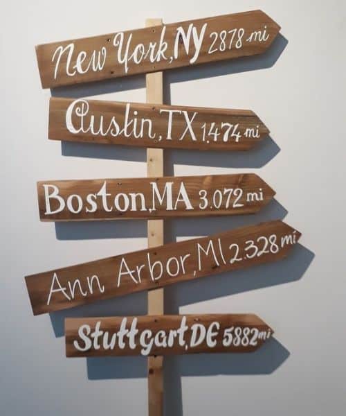 panneau bois direction mariage plan de table numéro invités placement cérémonie repas