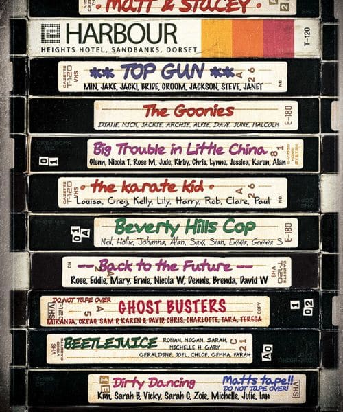 plan de table mariage cassette vhs films retro