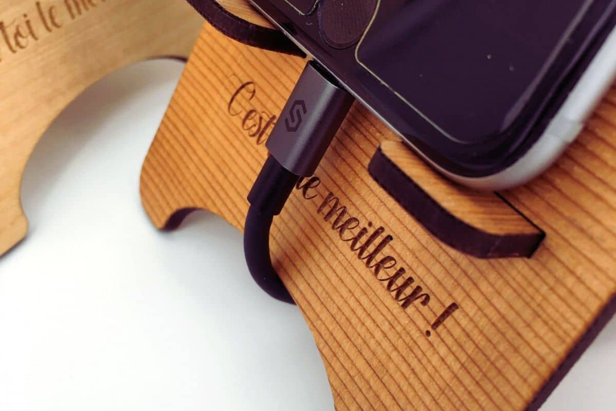 cadeau pour homme support en bois smartphone iphone téléphone c'est toi le meilleur
