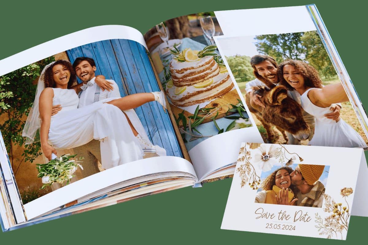 album photo mariage couple souvenir cérémonie photographie impression livre save the date