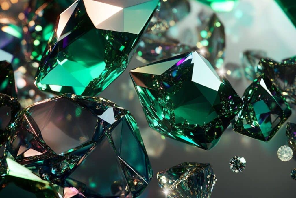 pierre précieuse émeraude macro photographie couleur verte bijou