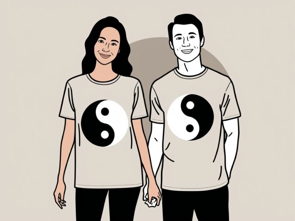 déguisement facile halloween couple duo yin yang tshirt homme femme pas cher diy