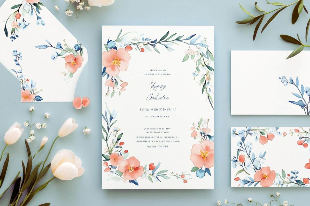 faire part gratuit mariage fleur fleuri papier imprimé