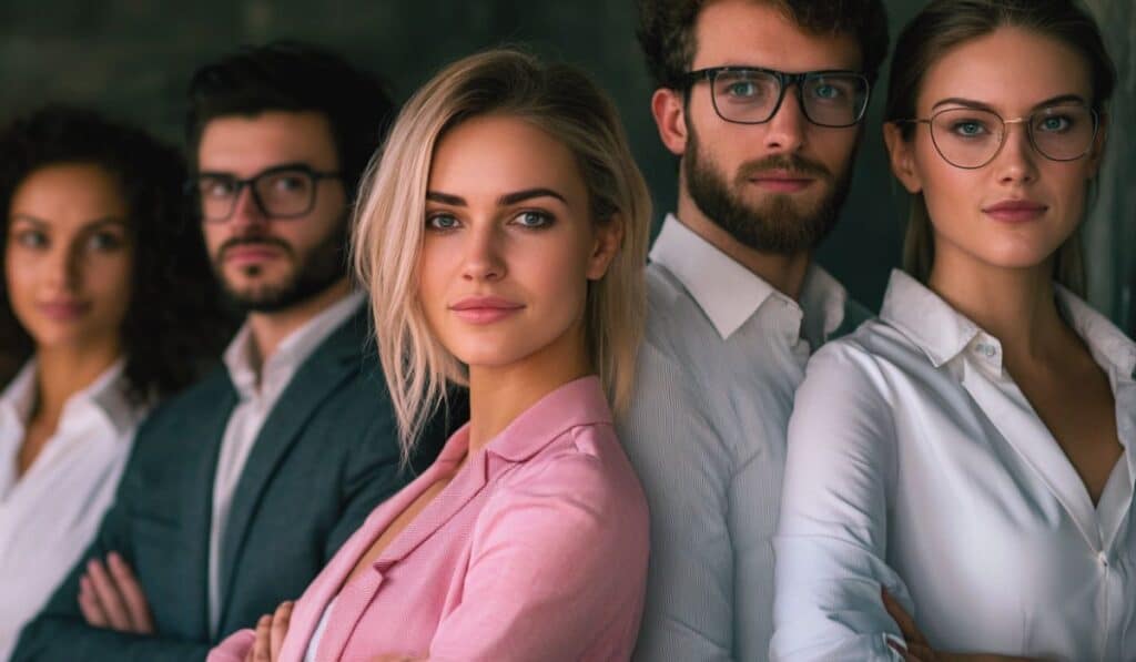 développement personnel entreprise groupe selfie pov