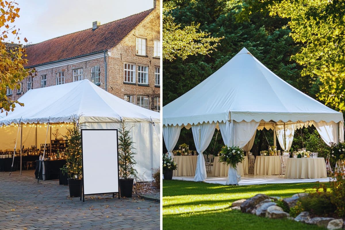 barnum pro extérieur toile blanche noel sapin jardin salle plein air