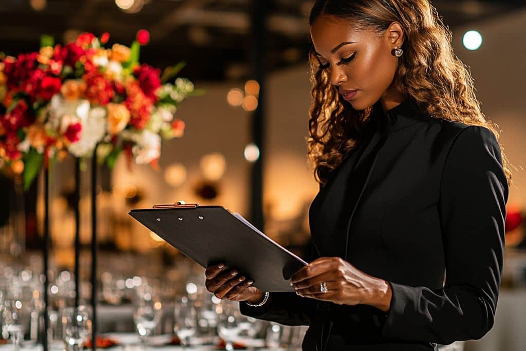 wedding planneuse organisation mariage salle femme noire métisse planning tableau